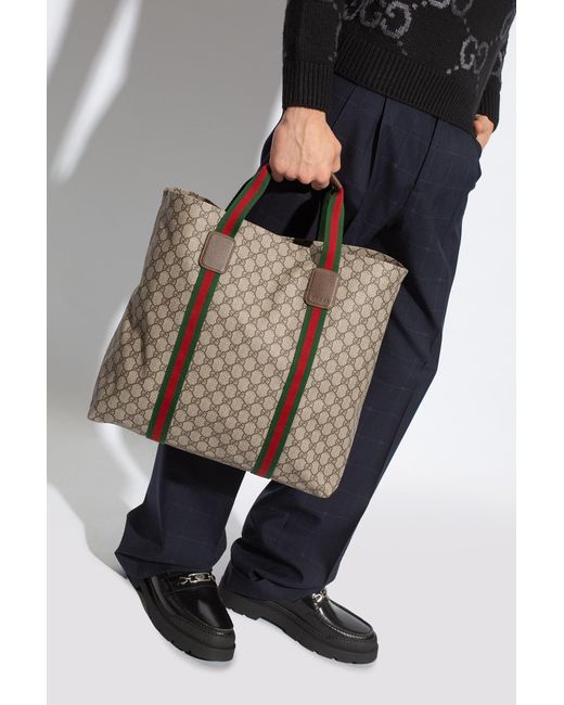 Gucci Brown Super Tender Coated-canvas Tote Bag