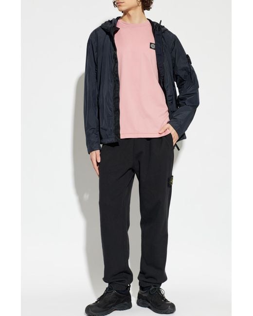 Stone Island Blue Light Jacket With Hood for men