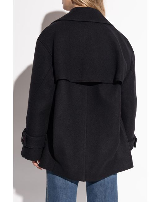 Victoria Beckham Black Wool Coat