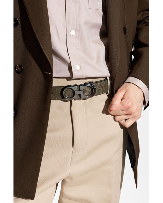 Ferragamo Black Double-Sided Belt for men