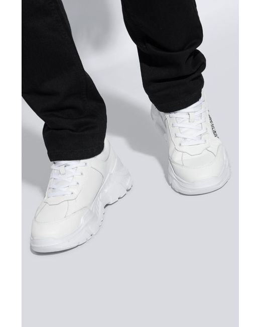 Versace White Printed Sneakers for men
