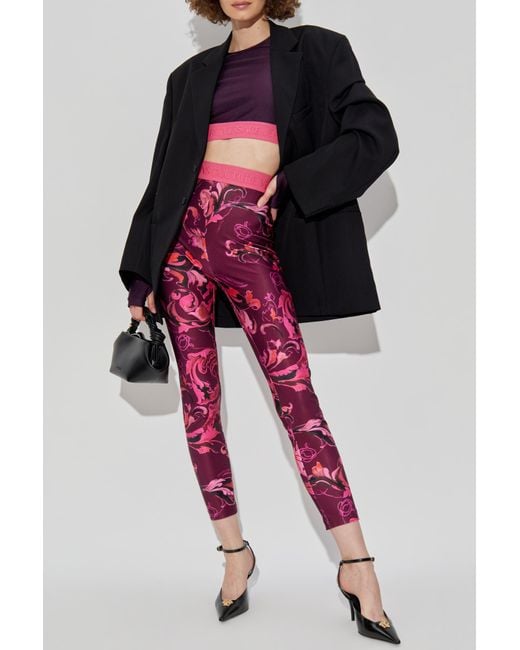 Versace Jeans Couture Purple Short Top With Long Sleeves