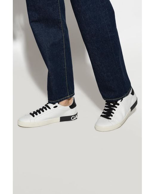 Dolce & Gabbana White 'Portofino' Sneakers for men