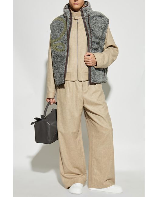 Loewe Natural Vest With A Collar Tightened With Drawstrings for men