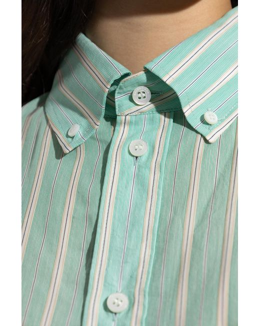 Balenciaga Green Shirt With Stripe Pattern