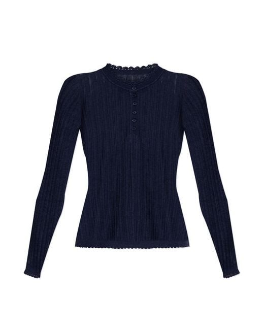 Ulla Johnson Blue Top "Delia"