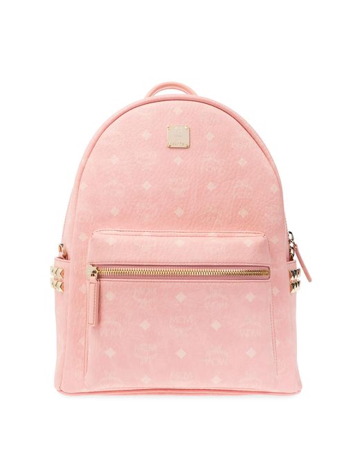 MCM Backpack With Monogram in Pink Lyst