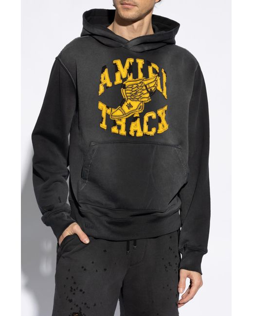 Amiri Gray Hoodie With Logo, for men