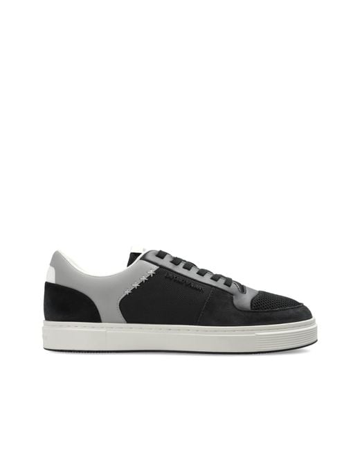 Emporio Armani Black Sports Shoes With Logo for men