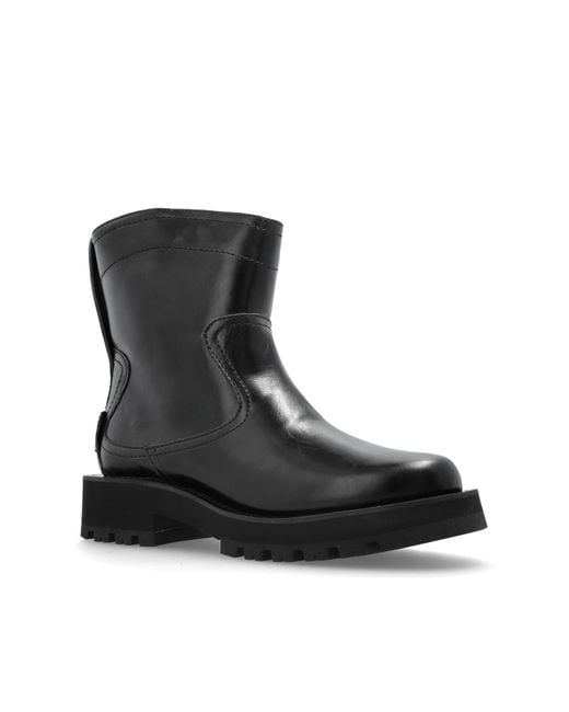 Ganni Black Ankle Boots Made Of Eco Leather