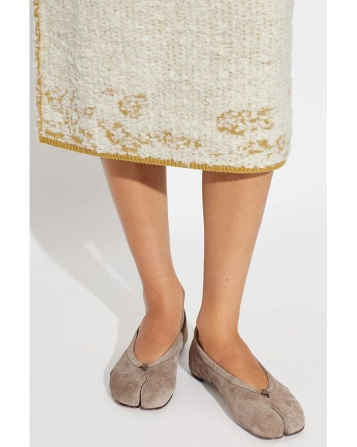 Maison Margiela Gray Suede Ballerinas With 'Tabi' Cut-Out