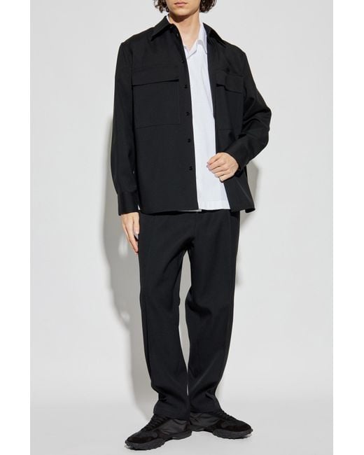 Jil Sander Black Wool Trousers for men