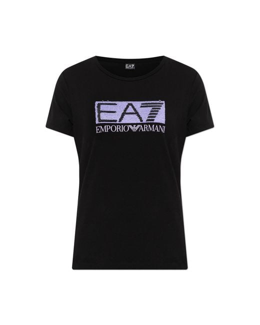 EA7 Black T-Shirt With Logo