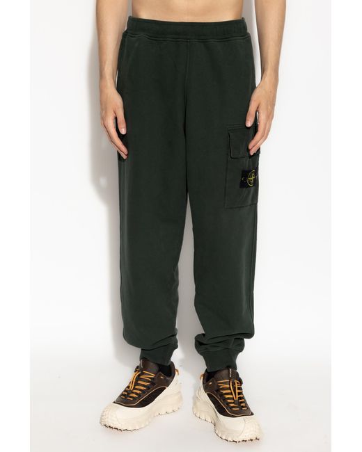 Stone Island Green Sweatpants for men