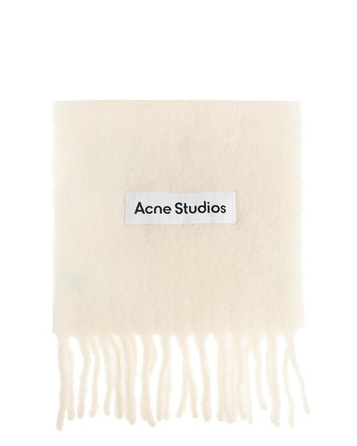Acne Natural Scarf With Logo