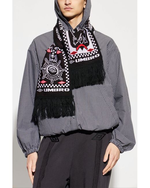 Umbro Black Scarf With Fringes for men