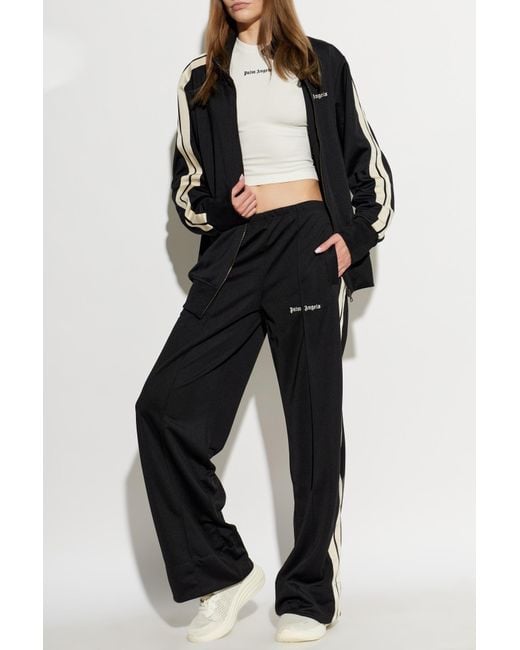 Palm Angels Black Wide-Leg Sweatpants