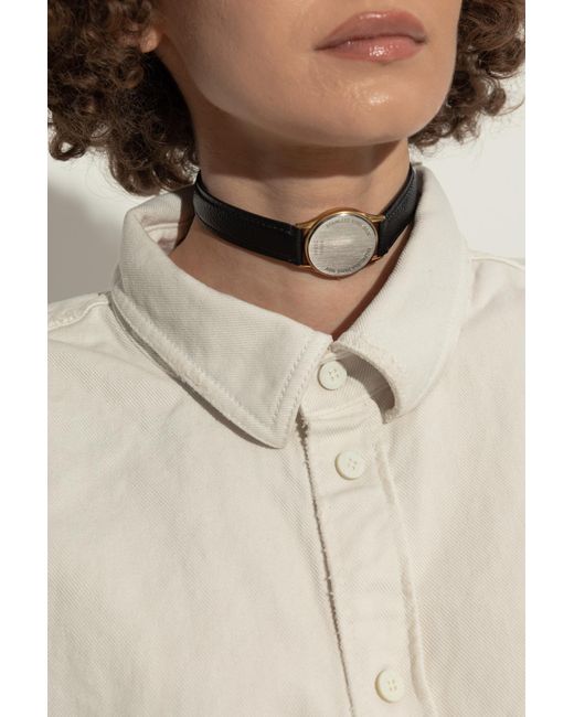Balenciaga Black Choker With A Watch Motif