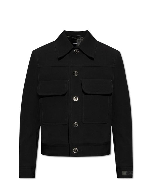 Versace Black Jacket With Buttons, for men