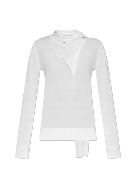 Totême  White Sweater With Scarf