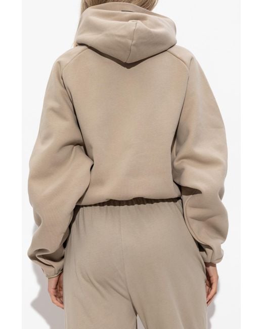 Fear Of God Natural Cropped Sweatshirt With Logo