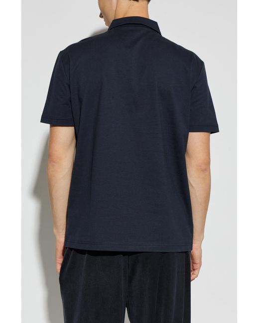 EA7 Blue Polo With Logo Patch for men
