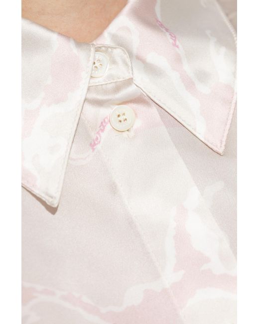 KENZO Natural Silk Short-Sleeved Shirt