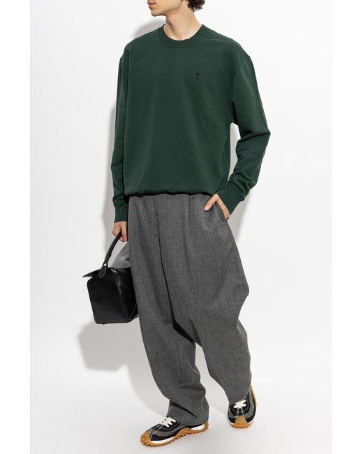 AMI Green Sweatshirt With Logo for men