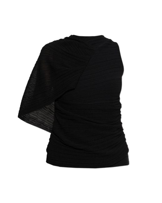 Balmain Black Pleated Top