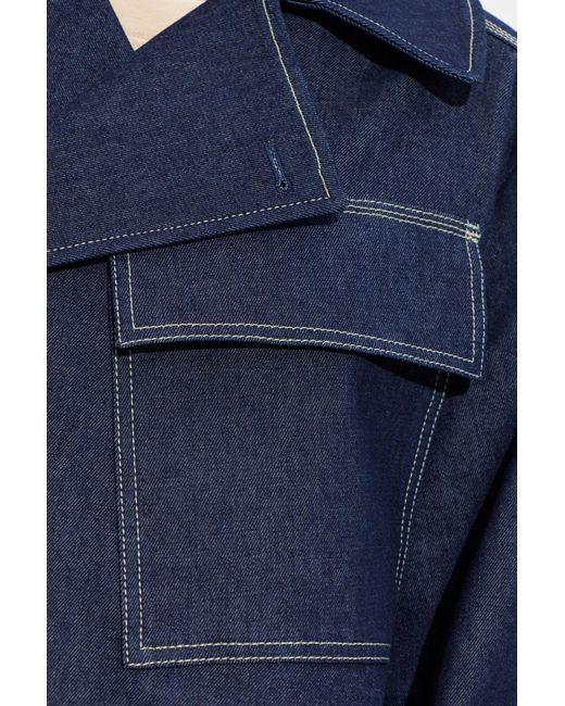 Paul Smith Blue Double-Breasted Denim Jacket