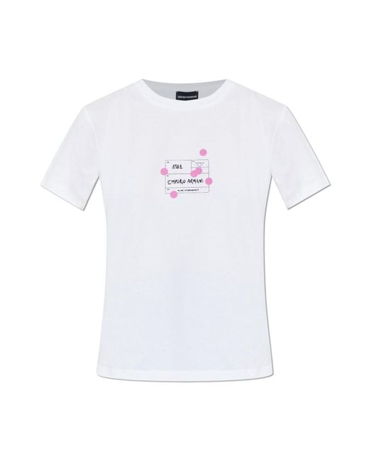 Emporio Armani White T-Shirt With Print