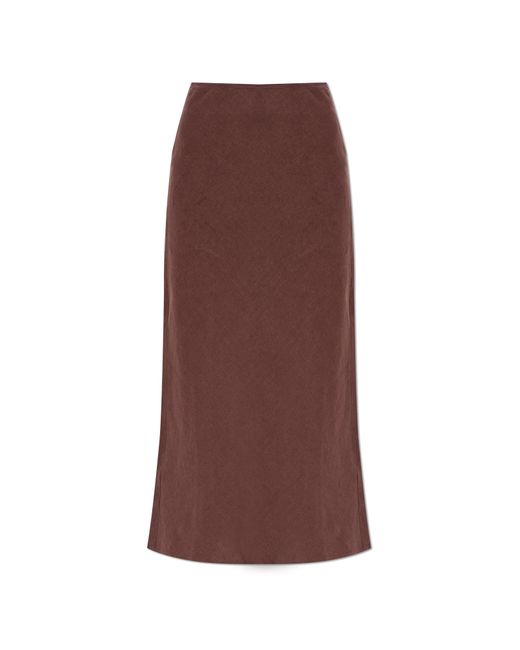 Samsøe & Samsøe Brown Linen Skirt 'Saagneta'