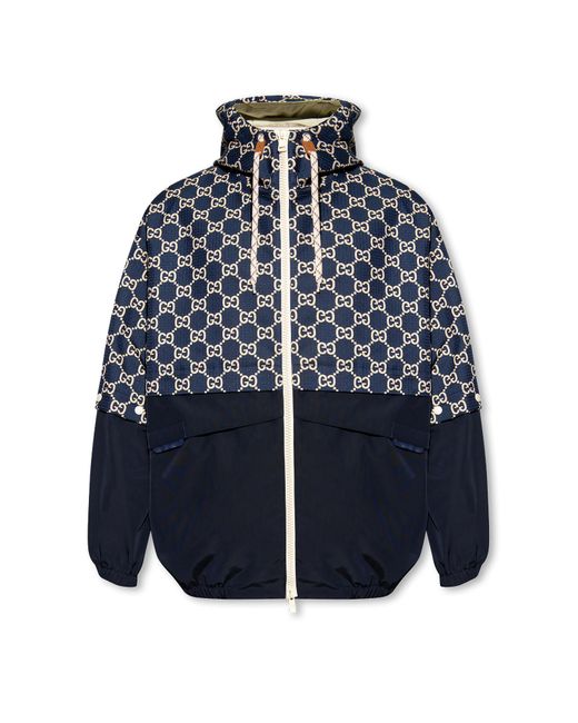 Gucci Blue Hooded Jacket for men