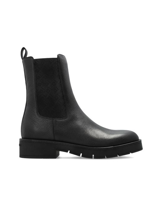 Ferragamo Black Leather Chelsea Boots 'Mohave'