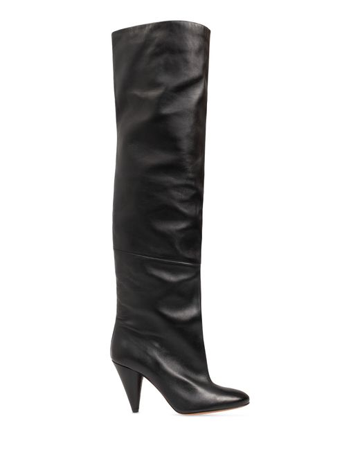 Proenza Schouler Black Leather Heeled Knee-High Boots