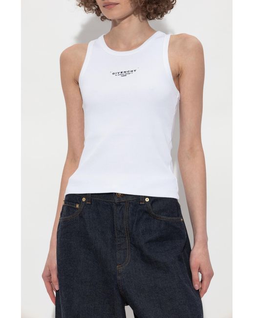 Givenchy Black Top With Printed Logo