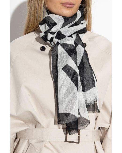 Moschino Black Scarf With Logo
