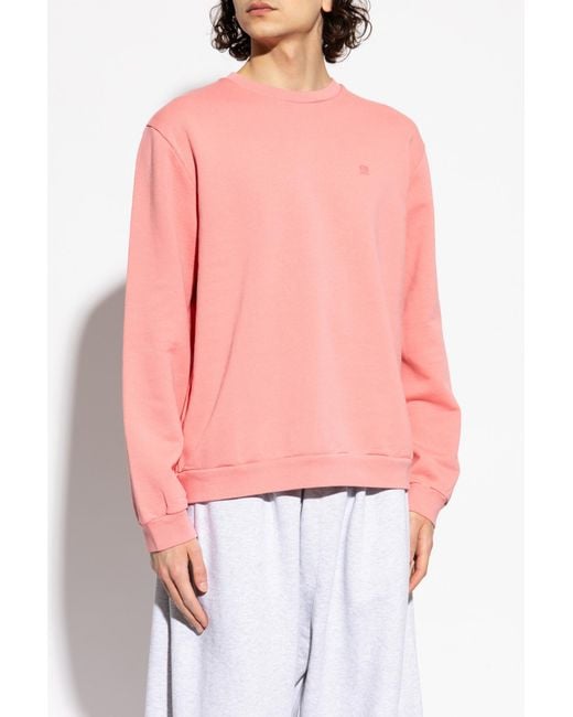 Acne Pink Sweatshirt With Patch for men