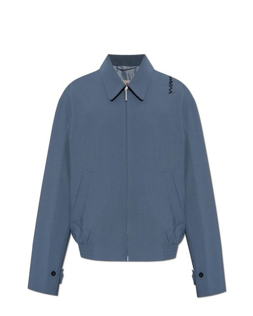 Marni Blue Jacket With Logo for men