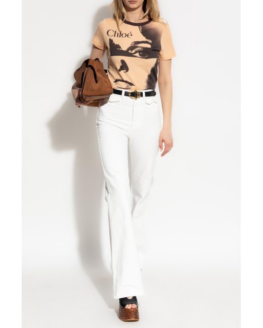 Chloé White Jeans With Flared Legs