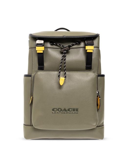 COACH Green 'league' Backpack for men