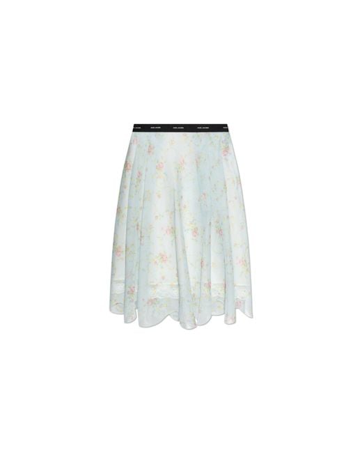 Marc Jacobs White Floral Motif Skirt