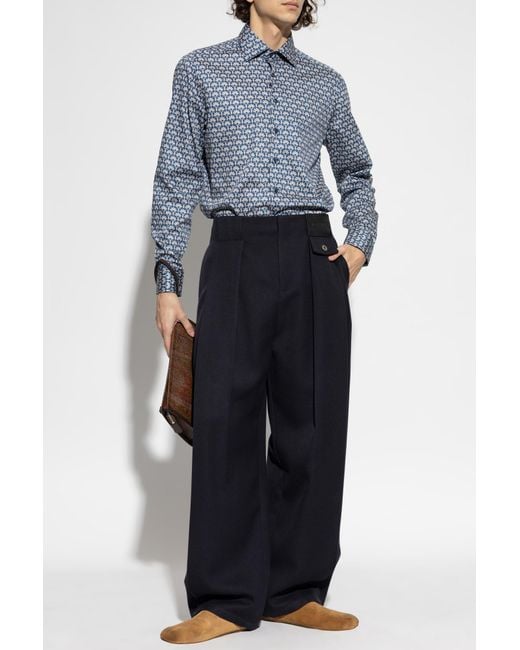 Etro Blue Patterned Shirt for men