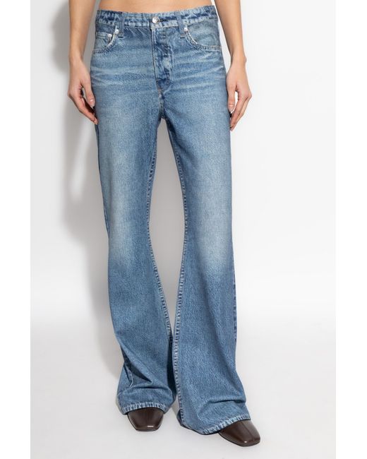 Rag & Bone Blue Flared Leg Trousers