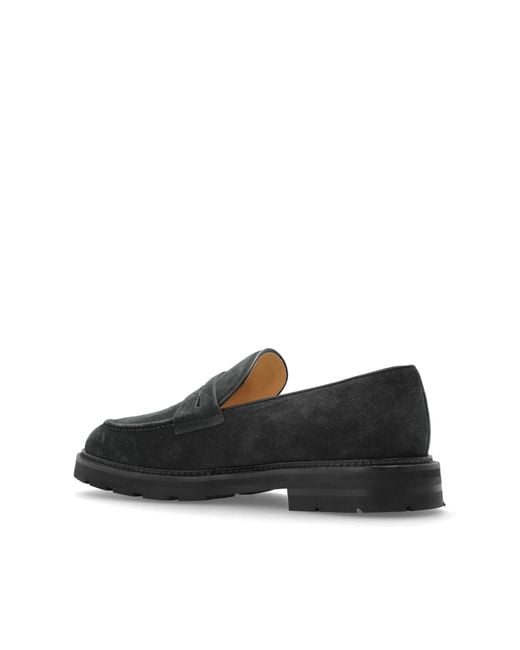 Eleventy Black Suede Loafers for men