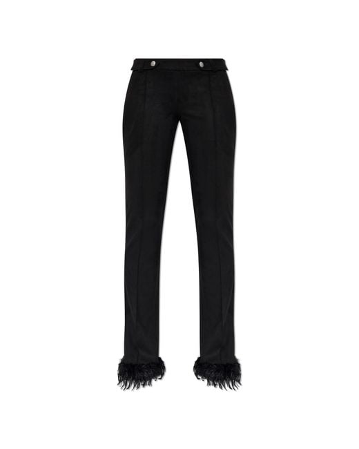 M I S B H V Black Faux Suede Trousers