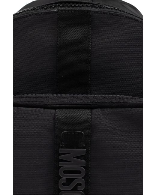 Moschino Black Backpack With Logo for men