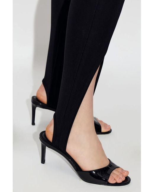 Black Suede Studio White Leather Heeled Mules "Freddie"