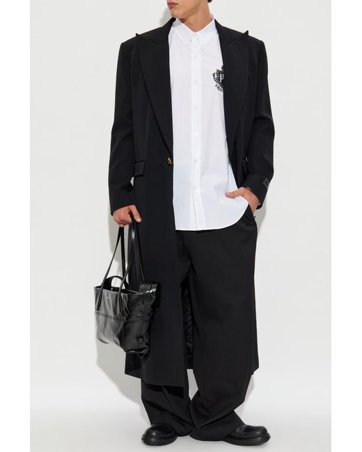 Balmain Black Wool Coat for men