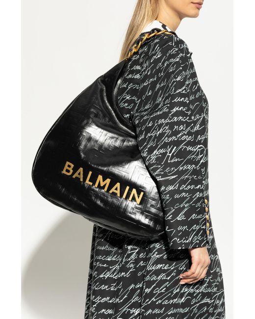 Balmain Black Bag 1945 Soft Moon Large